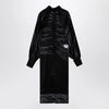 Ferragamo Black silk satin midi dress