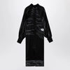 Ferragamo Black silk satin midi dress