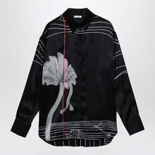  Ferragamo Black silk satin shirt