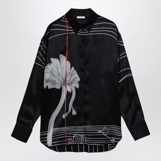 Ferragamo Black silk satin shirt