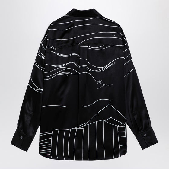 Ferragamo Black silk satin shirt