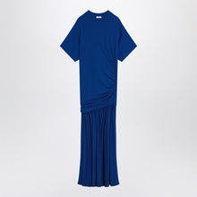  Ferragamo Long blue dress with draping