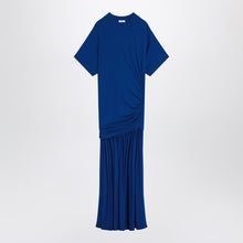  Ferragamo Long blue dress with draping