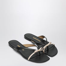 Ferragamo Mini Bow flip-flop black and powdery  / narrow fit
