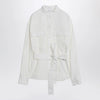 Ferragamo White belted shirt in cotton blend