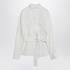 Ferragamo White belted shirt in cotton blend