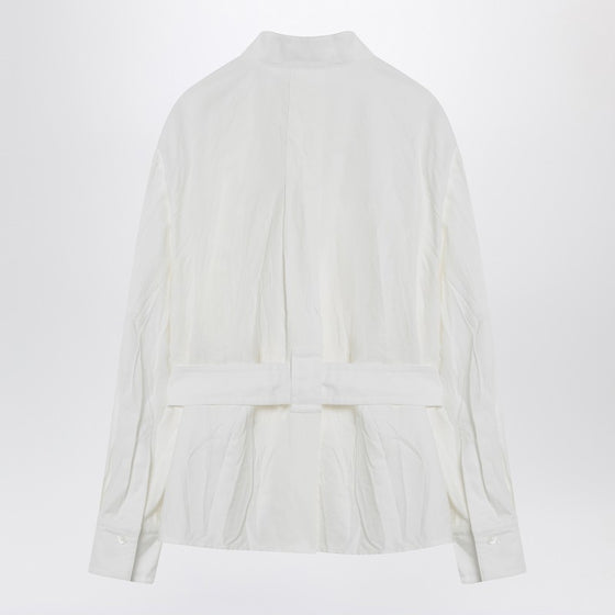 Ferragamo White belted shirt in cotton blend