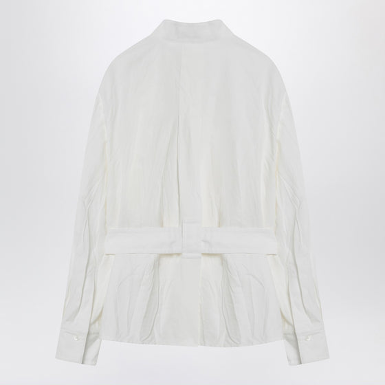 Ferragamo White belted shirt in cotton blend