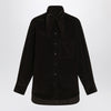 Ferragamo Brown shirt in ribbed velvet