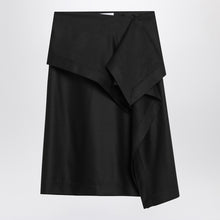  Ferragamo Asymmetric black skirt with basque