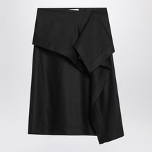  Ferragamo Asymmetric black skirt with basque