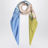 Ferragamo Green/blue silk scarf with Madras print
