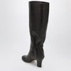 Ferragamo Ruched Boots in Dark Brown Leather