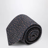 Ferragamo Marine/Brown polka-dot silk tie