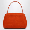 Ferragamo Orange Hug Soft M top-handle bag with crocodile effect