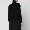 Moschino Black turtleneck sweater with flower detail