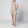 ZIMMERMANN Roselight Mini Dress in Sage Floral Linen