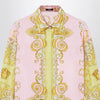 Versace Printed silk twill shirt in yellow/pink
