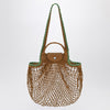 Longchamp L La Pliage mesh bag in Tobacco colour