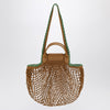 Longchamp L La Pliage mesh bag in Tobacco colour