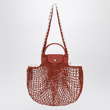  Longchamp L La Pliage mesh bag in Terracotta colour