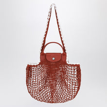  Longchamp L La Pliage mesh bag in Terracotta colour