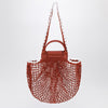Longchamp L La Pliage mesh bag in Terracotta colour