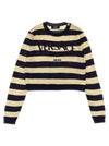 Versace Kids Lurex Striped Sweater With Logo Embroidery