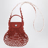 Longchamp XS La Pliage mesh bag in Terracotta colour