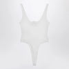 Versace White high-cut bodysuit with embroidered logo