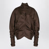 The Row Miles top in taupe silk