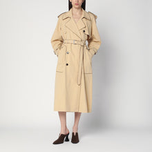  Dries Van Noten Double-breasted beige trench coat in cotton