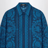 Versace Slim-fit printed silk twill shirt in blue
