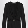 Versace Black viscose jersey midi dress