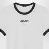 Versace White/black stretch viscose jersey T-shirt