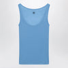 Versace Blue wool tank top with logo embroidery