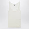 Versace Cream wool tank top with logo embroidery