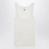 Versace Cream wool tank top with logo embroidery