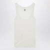 Versace Cream wool tank top with logo embroidery