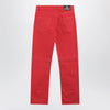 Versace Straight-leg cotton denim jeans in red