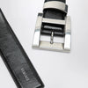 Versace Black leather belt with logo lettering