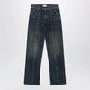 Versace Straight-leg stonewashed cotton denim jeans in blue