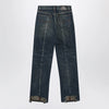 Versace Straight-leg stonewashed cotton denim jeans in blue