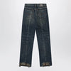 Versace Straight-leg stonewashed cotton denim jeans in blue