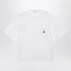 Versace White cotton jersey T-shirt with Medusa embroidery