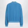 Versace Light blue silk poplin zip blouson