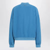 Versace Light blue silk poplin zip blouson