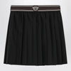 Versace Black Wool and Mohair Pleated Mini Skirt