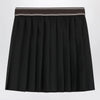 Versace Black Wool and Mohair Pleated Mini Skirt