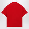 Versace Lipstick red cotton piqué polo with embroidered logo